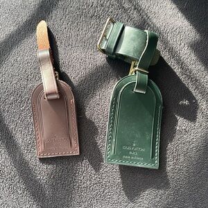 Louis Vuitton luggage tag 2 / green and brown